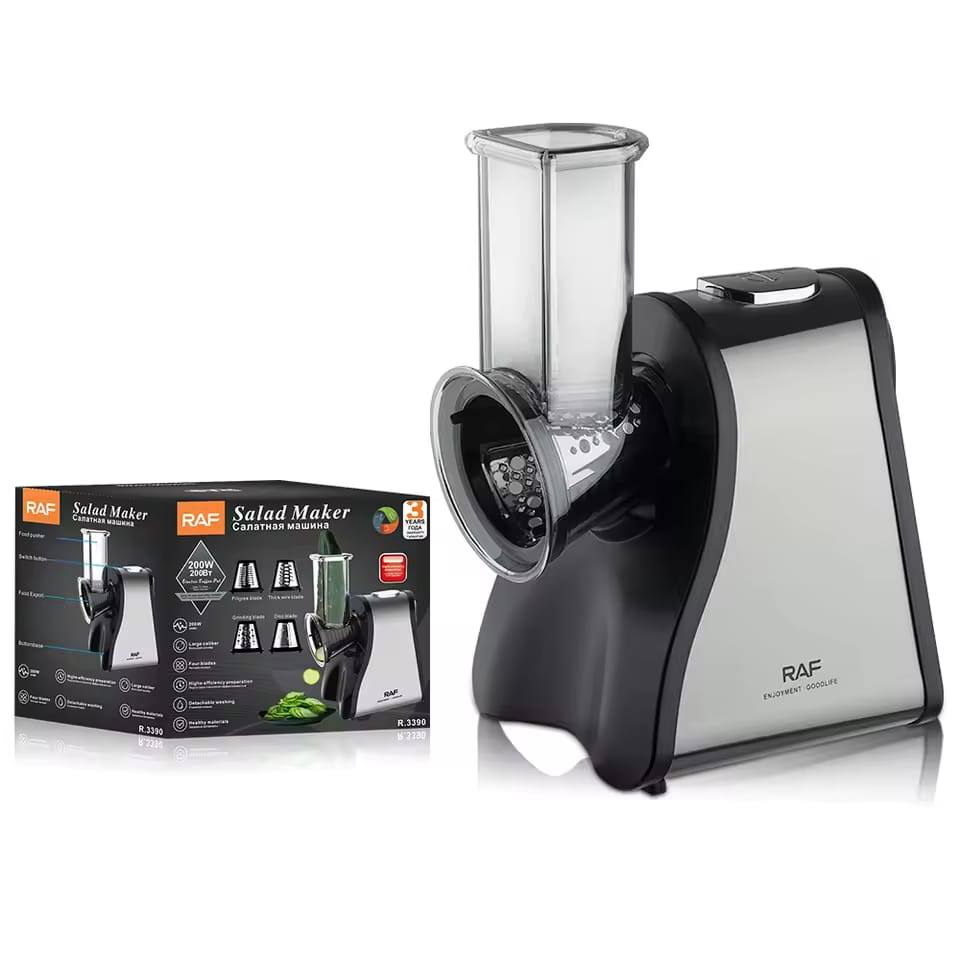 Răzătoare electrică RAF 200W, 4 Lame , Diferite Moduri de Tăiere , feliator Multifuntcional R3390