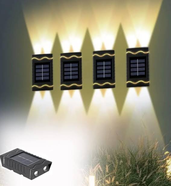 Set 4 Lampi solare LED arhitecturale, ambientale, aplica pentru perete, tavan sau podea