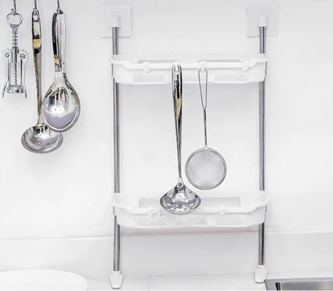 Suport de depozitare multifuncțional pentru toaleta sau bucatarie, 2 polite