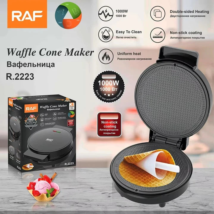 Aparat de Făcut Conuri de Vafe, RAF R2223, 1000W, Diametru 20 cm